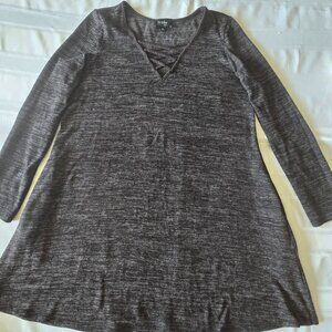 Woman's Size XXL Gray Tunic V-Neck Long Sleeve Pullover Tunic